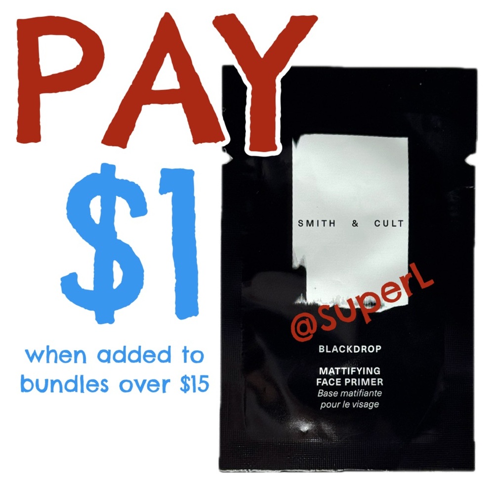 $1 NEW Smith & Cult Blackdrop Mattifying Face Primer Black Face Base
